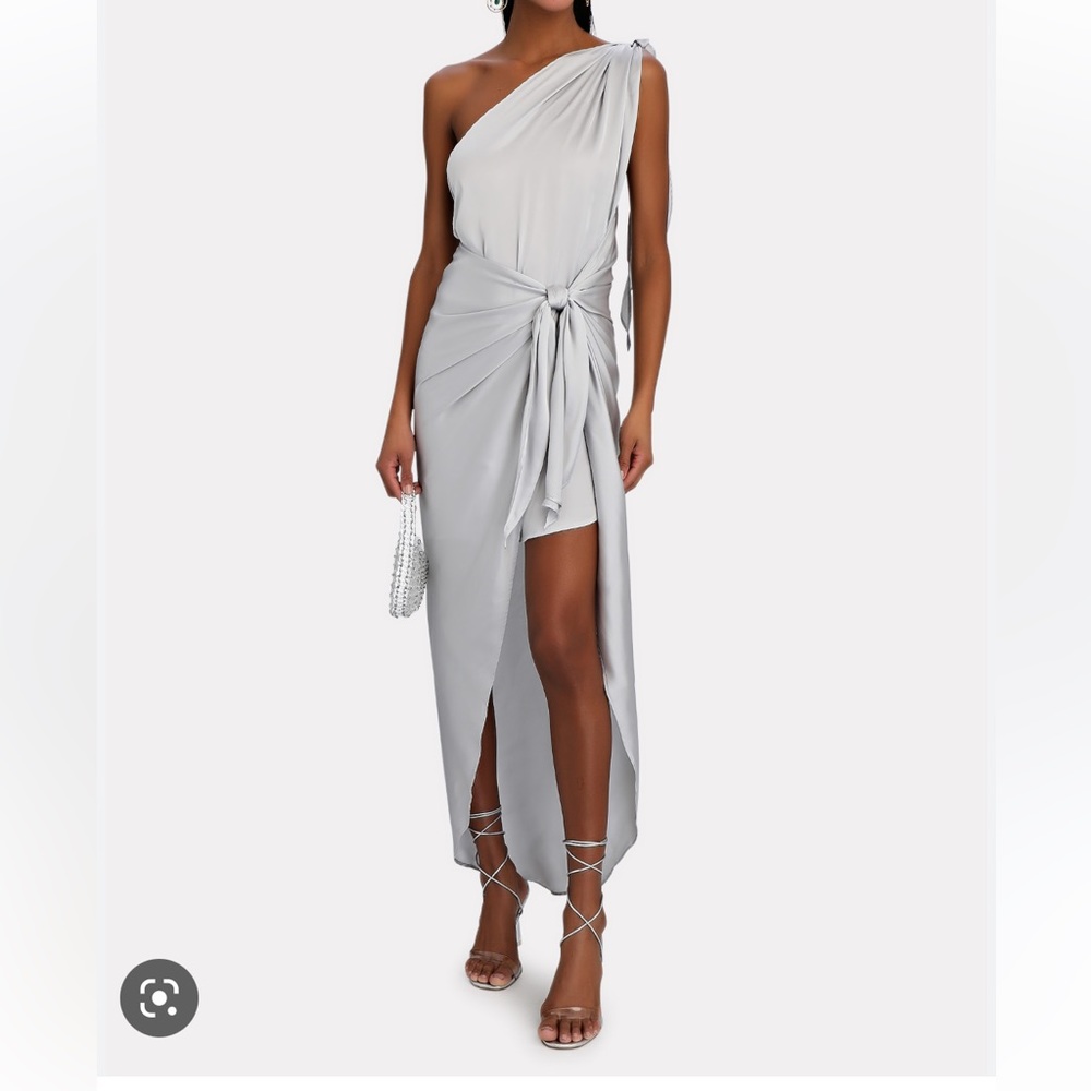Baobab Collection Silver One-Shoulder Draped Dress